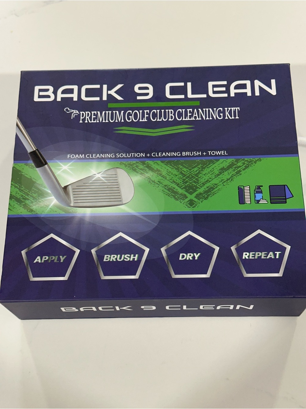 Premium Golf Club Cleaning Kit - Green/Blue
